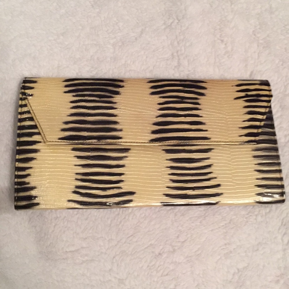 Paul Melian Black and Cream striped purse